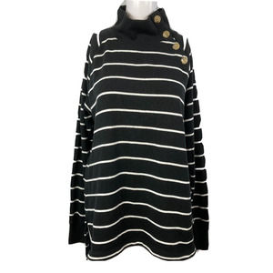 J. Crew Shirt Womens Sz M Striped Cotton‎ Diagonal Collar Buttons Cozy Knit